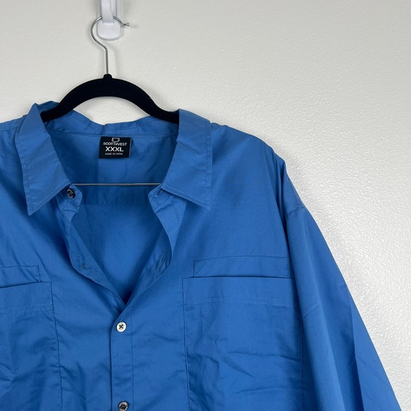 Scottevest Men's Short Sleeve‎ Button Up Travel Shirt Blue Sz XXXL - Picture 3 of 7